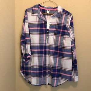 NWT OLD NAVY maternity plaid shirt